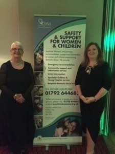Lynne Sanders CEO of Swansea Women's Aid and Dr Debra Williams